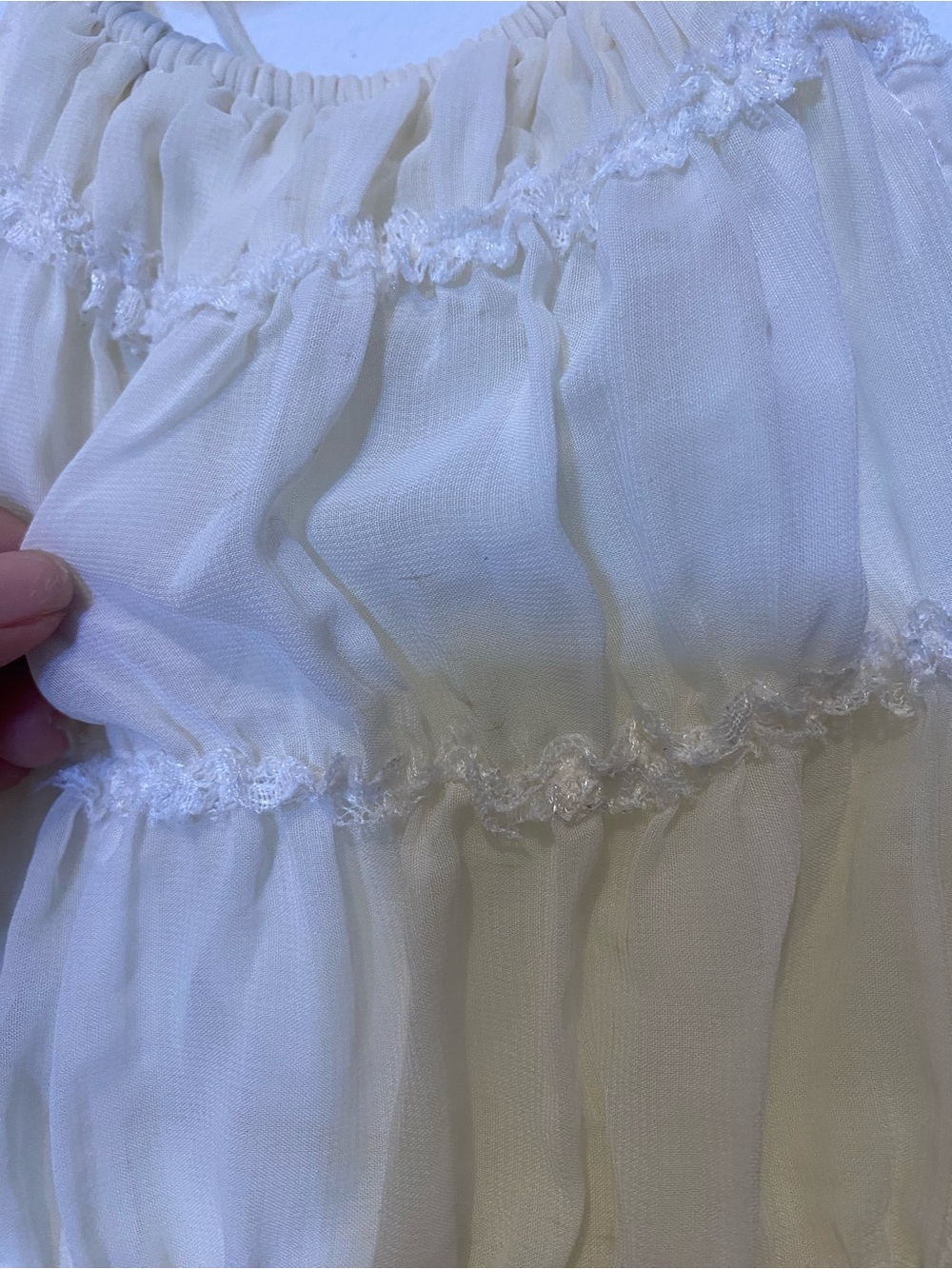 Amazon Cream Halter Ruffle Crop Top - Picture 2 of 5